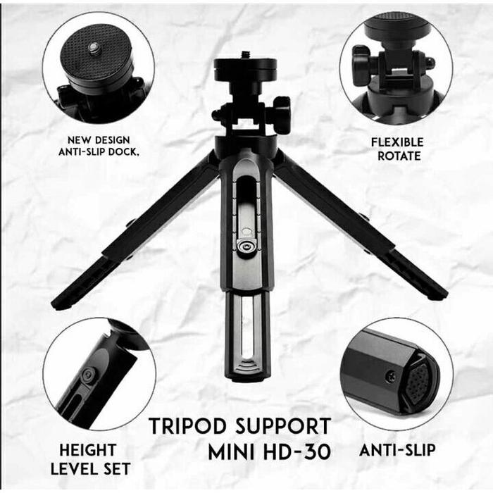 TRIPOD MINI KAMERA HP RINGLIGHT LAMPU FOTOGRAFI FREE HOLDER U / TRIPOD MEJA
