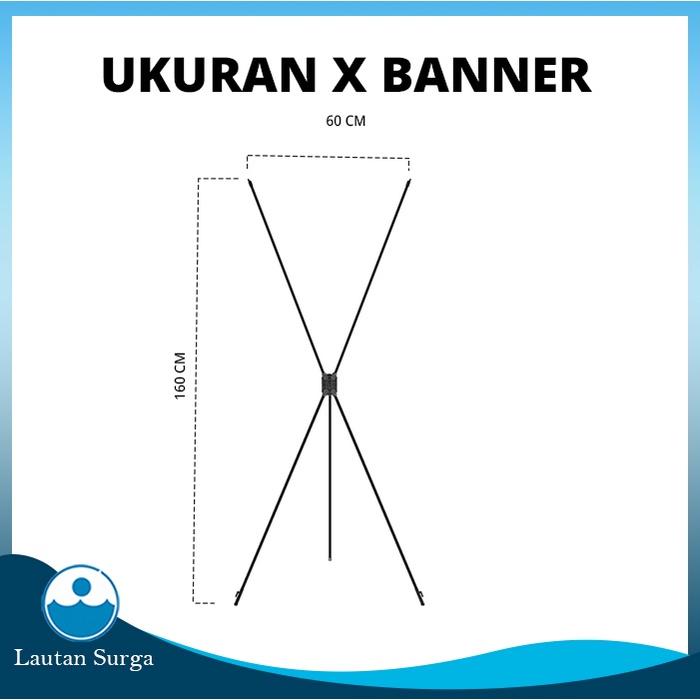 X Banner Fiber 160x60 Cm, Standing banner, Standing Promosi, Kerangka Promosi, Tiang saja (Hitam)