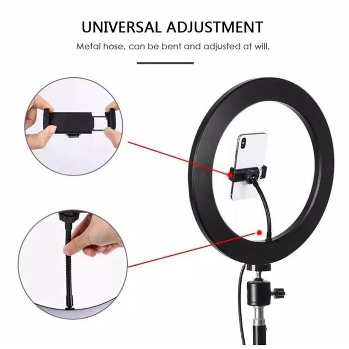 PAKET KOMPLIT RINGLIGHT 26CM / 33CM + TRIPOD 2,1 METER MAKE UP VLOG LAMPU RINGLIGHT MURAH ALAT LIVE