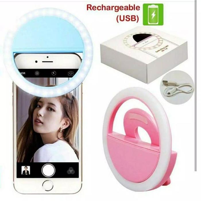 RINGLIGHT SELFIE LED / LAMPU SELFIE BULAT / SELFIE RING UNTUK KAMERA FLASH KAMERA HP Makassar