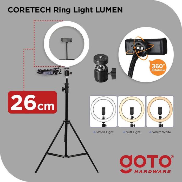 DSTORE Lumen Ring Light Stand Tripod / Selfie Light / Lampu Tiktok / Lampu Vlog / Lampu Make Up / La