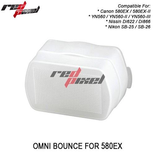 FLASH DIFFUSER OMNI BOUNCE FOR CANON 580EX/II, YN560/II/III/IV, YONGNUO YN565, Di622/Di866, GODOX TT
