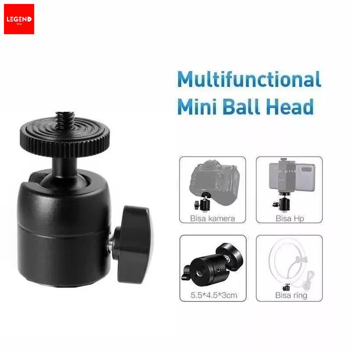 Mini Ball Head - Ball Head Ringlight - Mini Ball Head Tripod Kamera - Mini Ball Head Tripod HP