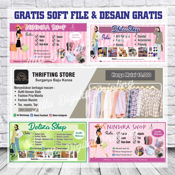 (FREE DESIGN) BANNER OLSHOP, TOKO, WARUNG, WEDDING, BANNER EVENT, BACKDROP, ONLINE SHOP BANNER SPAND