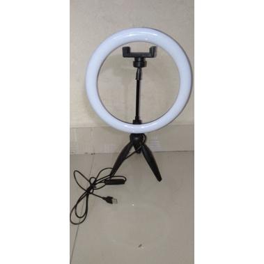 lampu ringlight 26cm + tripod meja