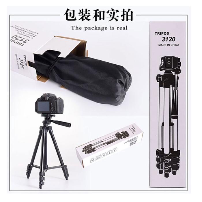 [Paket] Tripod 3120 + Remote Bluetooth Tomsis Wireless / Tripod 1 Meter Stand Ringlight Kamera Dslr 