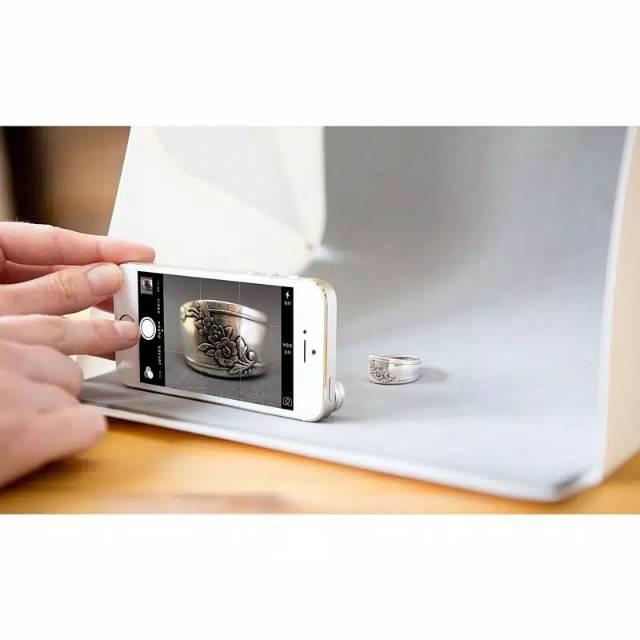 MINI FOTO STUDIO BOX LED LENGKAP + 2 BACKGROUND STUDIO PHOTO BOX LIGHTBOX LATAR STUDIO FOTO BACKDROP
