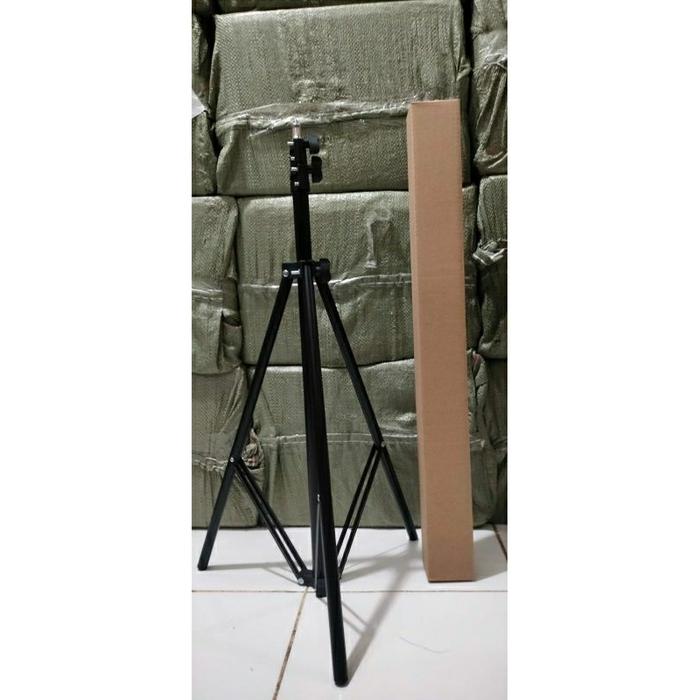 Tripod hp 2.1 meter Bahan Besi tripot stand untuk hp kamera lampu lighting ringlight panjang 1m 2m