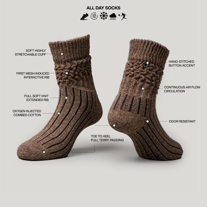 Voted Socks Kaos Kaki Fashion Yutori - Brown