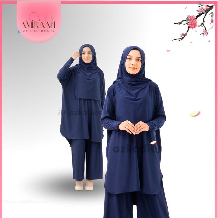 Sheyda amiraah  Set Syakiera Oneset 4 In 1 Panjang Perempuan Tunik Kulot Kaftan Malaya Setelan Musli