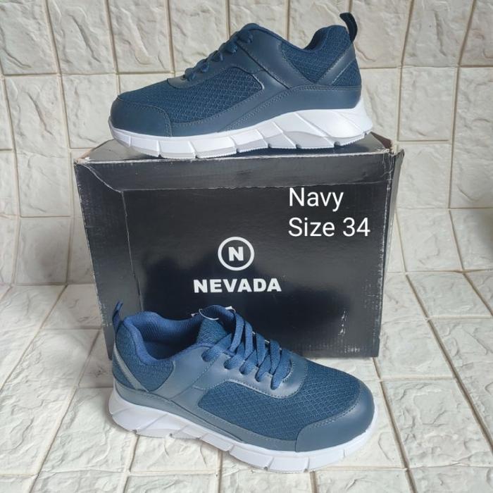 Sepatu Sneakers Anak Laki Laki Warna Merah Branded Nevada Matahari Diskon Navy Size 34 (Best Quality