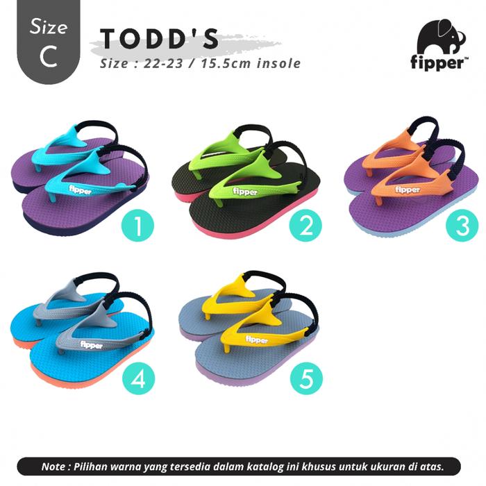 Fipper Todd'S / Sandal Jepit Anak Bayi / Fipper Anak Size C (22-23) (Best Quality)