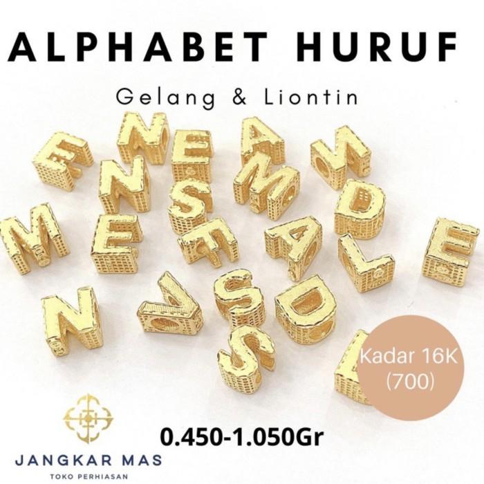 Perhiasan Emas Charm Huruf Berat 0.750 Gr Kadar 16k