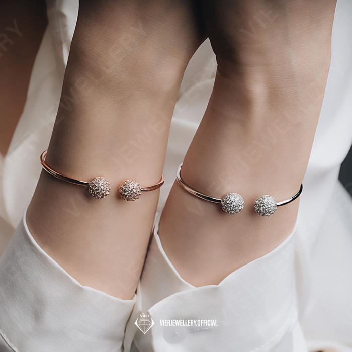 Vier Edition Bangle 12144 Gelang zirconia lapis emas replika berlian
