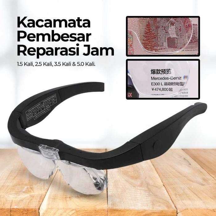 ZEAST Kacamata Pembesar Reparasi Jam 5x Magnifier 2 LED - 11537DC