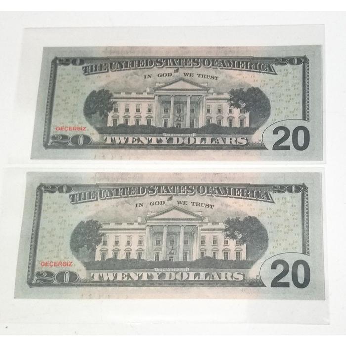 SOUVENIR REPLIKA 20 USD DOLLAR AMERIKA