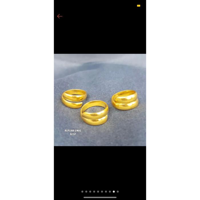 cincin koin bulat replika emas 24K persis seperti emas london