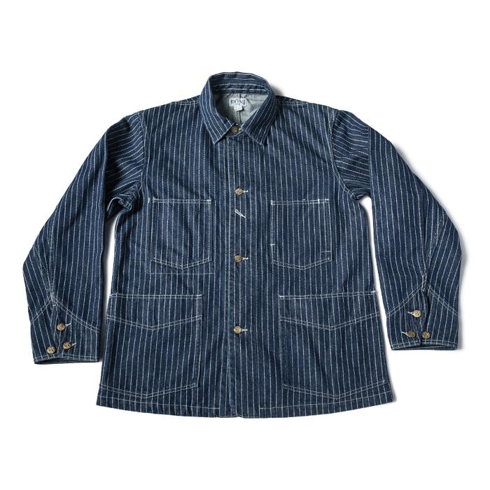 Non 12Oz Wabash Chore Jacket Vintage Mens Railroad Stripe Denim
