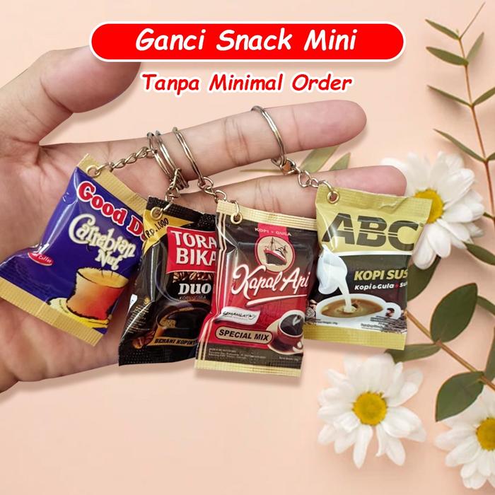 GANTUNGAN KUNCI MINIATUR SNACK SOUVENIR / Ganci mini snack unik lucu murah terlaris untuk souvenir g
