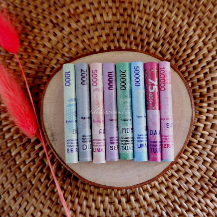 10 PCS GULUNG UANG KERTAS MAINAN ANAK UANG UANGAN REPLIKA BAHAN MAHAR AKSESSORIES SCRAPBOOK BAHAN CR