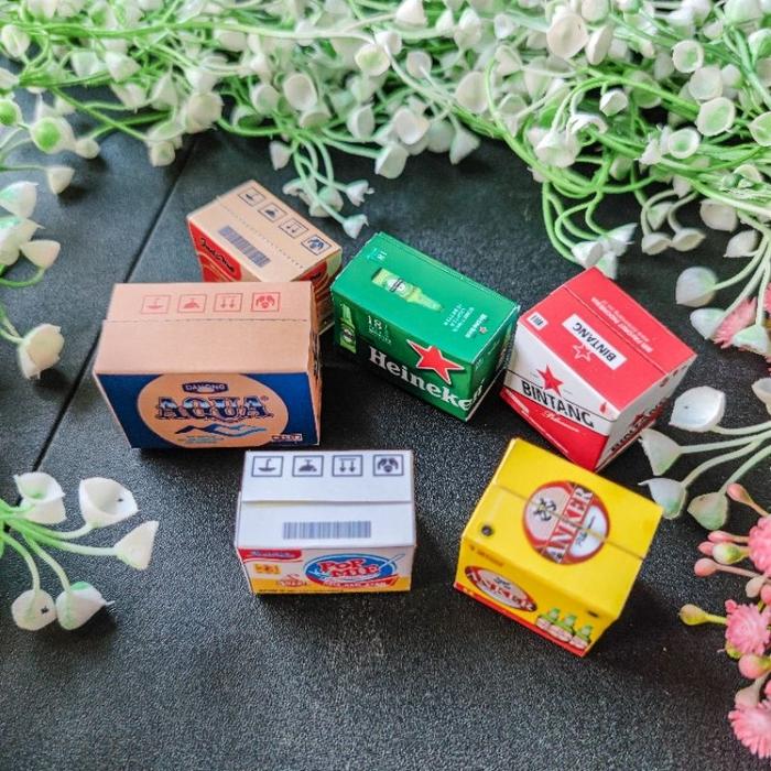 MINIATUR 1:12 BOX MAKANAN MINUMAN KARDUS MAINAN NENDOROID FIGMA SHF