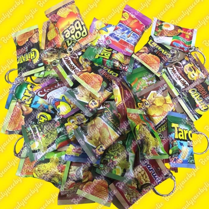 GANTUNGAN KUNCI MOTIF SNACK RANDOM MINIATUR SNACK MAKANAN