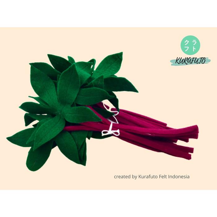 Replika Mainan Flanel / Mainan Replika Makanan sayur daun singkong / Mainan Edukasi Flanel