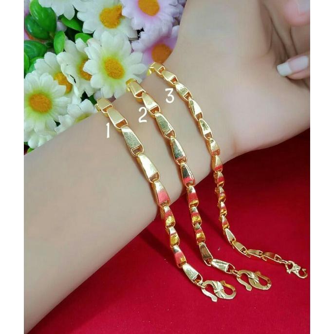 GELANG PADI DEWASA/REPLIKA EMAS 24K/GELANG BALOK/GELANG SEPUHAN/GELANG PADI LAPIS EMAS/PERHIASAN GEL