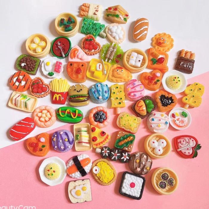 10Pcs Miniatur Food | Cake | Snack bucket | Makanan