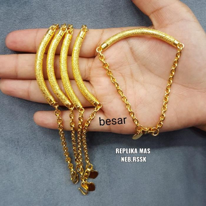 Gelang 1bambu , serabut kelapa, ulat banyak,Rante, apis emas 24k /replika,awet,persis seperti asli,t