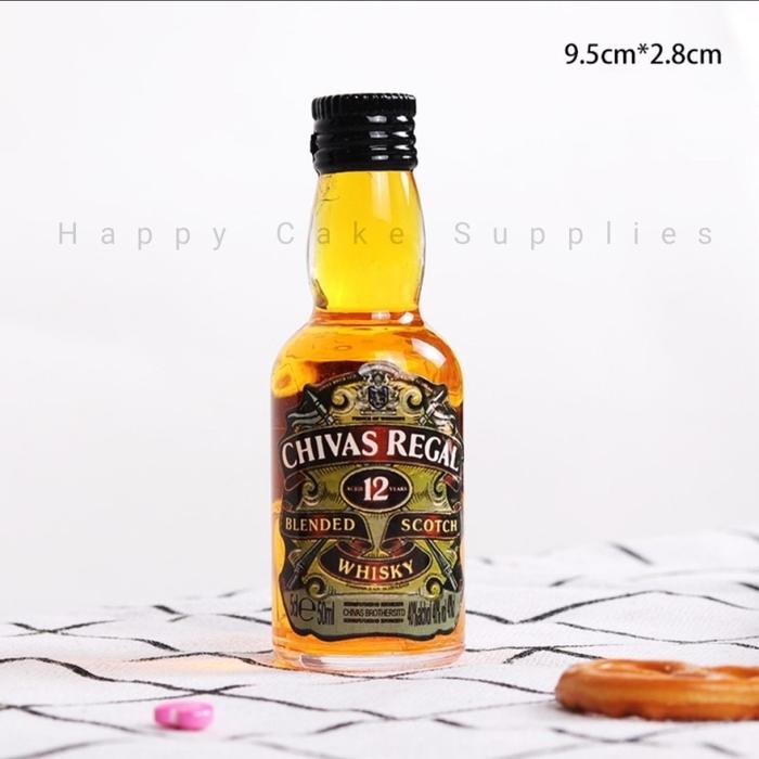 Miniatur Botol Minuman Alkohol Whisky Wine Hiasan Kue Whiskey Remy Martin Chivas Regal Jim Beam Jage