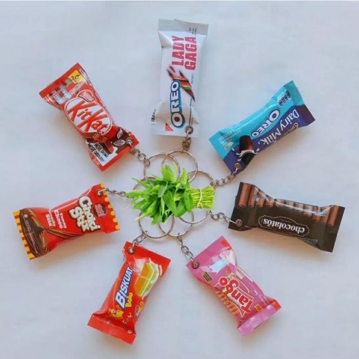 Paket Usaha Gantungan Kunci Snack isi 100 / Miniatur Snack Lucu Murah Grosir / Souvenir Pernikahan U