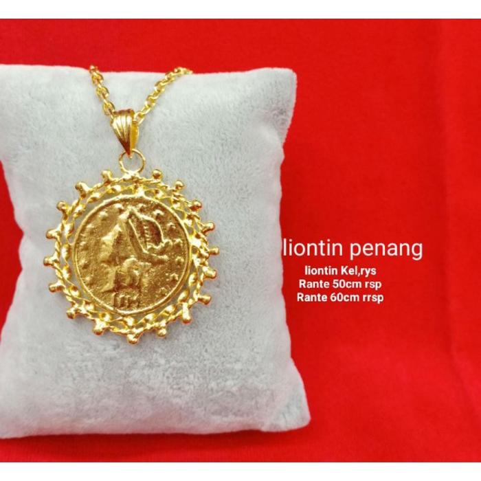 Kalung koin rupiah replika emas Penang 24k, liontin diameter kurang lebih 2cm -4cm (kurang lebih)per