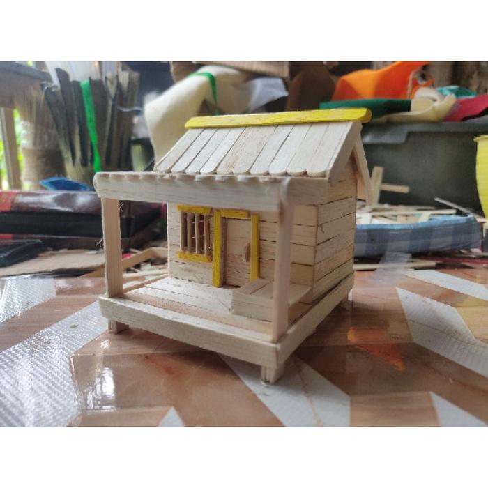 miniatur rumah betawi prakarya kerajinan tangan stik es krim