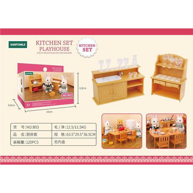 Mainan Koleksi Mirip Sylvanian Kitchen Set 2 Mainan Masak Masakan Cooking Play Set / Playset Miniatu
