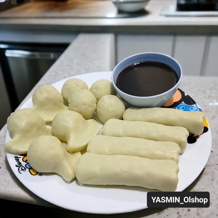 Replika makanan pempek paket+cuko / dummy makanan mpempek+cuko (12pcs)
