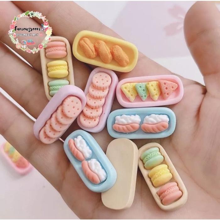 Miniatur Macaron - Miniatur Cookies - Miniatur Nachos - Miniatur Resin Makanan - Hiasan Rumah Boneka