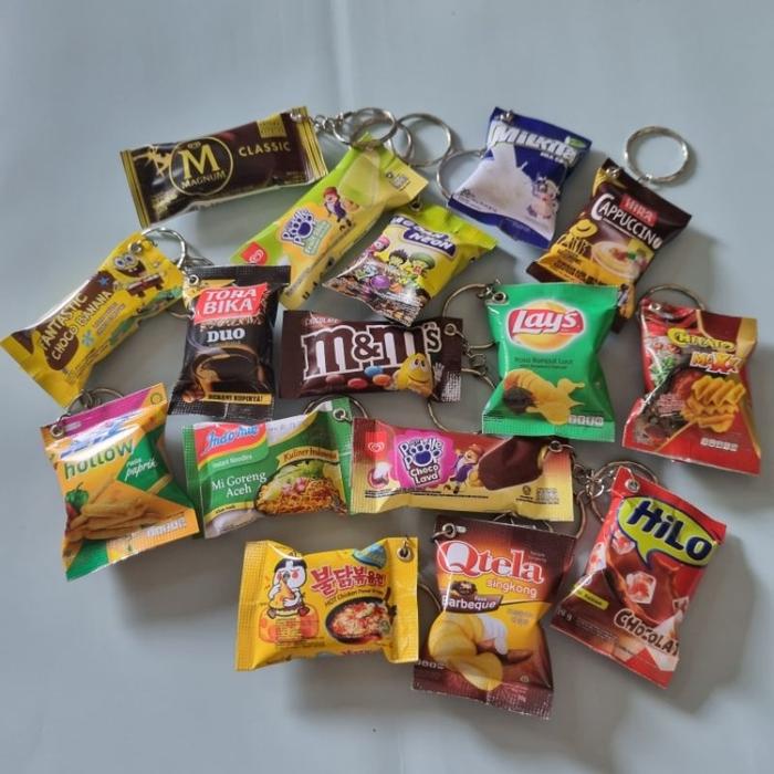 Keychain Snack Miniatur Gantungan Kunci Miniatur Snack Lucu