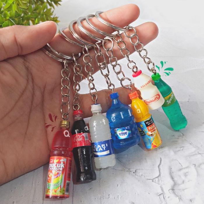Gantungan Kunci Miniatur Botol Minuman || Ganci snack || Ganci yakult, teh pucuk harum