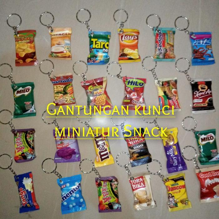 Gantungan kunci Snack Miniatur lucu