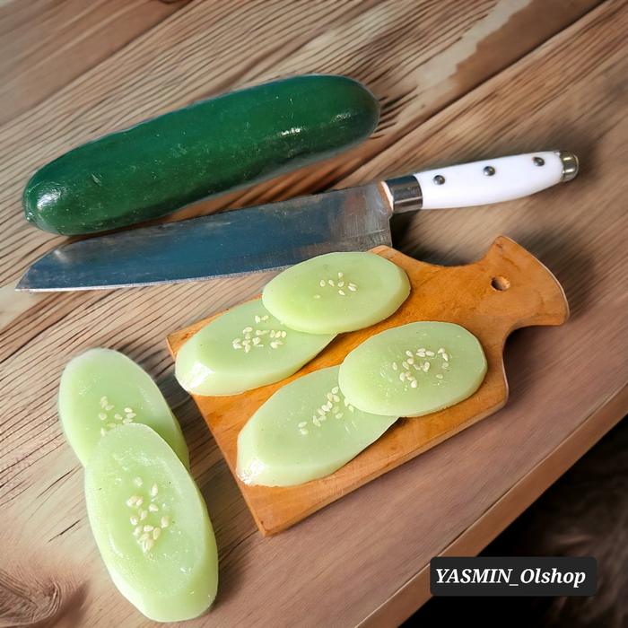 Replika sayuran sliced timun / dummy sayuran sliced timun / hiasan dekorasi makanan / replika mainan