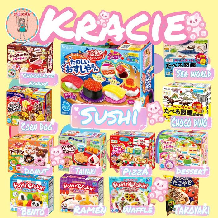 Kracie Poppin' Cookin' Sushi Donut Pizza/Taiyaki/Kracie Popin Donut Sushi Ice Cream Burger Sweet Par