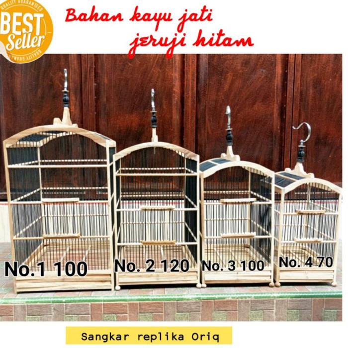 sangkar replika mentahan kayu jati kandang burung murah
