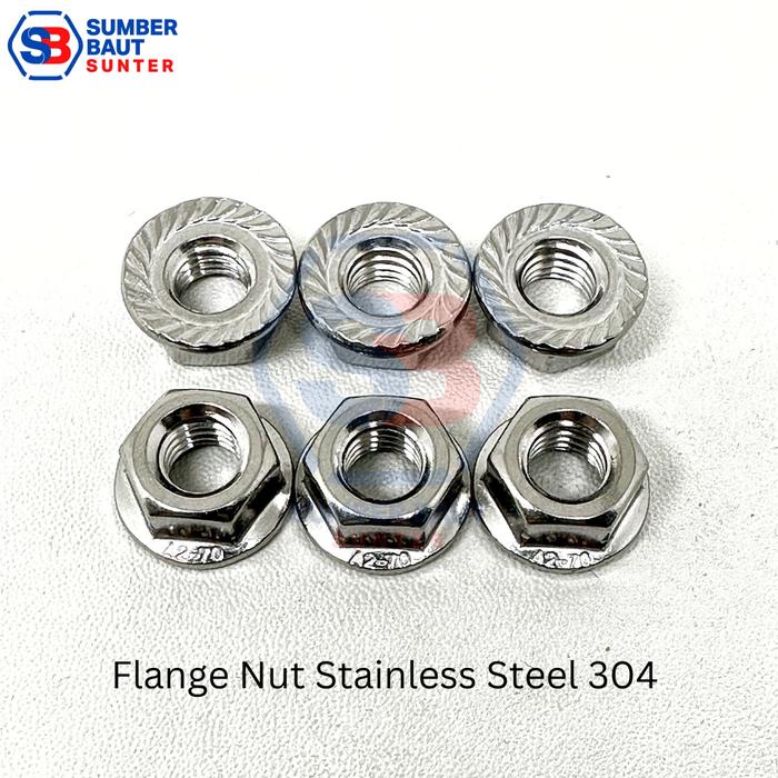 M6 x 1.00 Flange Nut / Mur Topi Stainless Steel 304