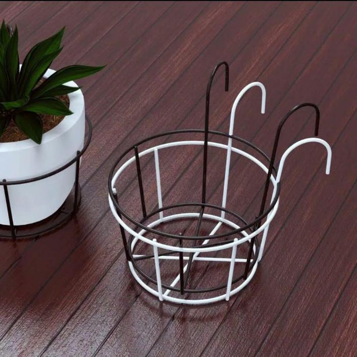 Rak Pot Bunga Gantung Pagar Balkon Bahan Besi Minimalis Murah