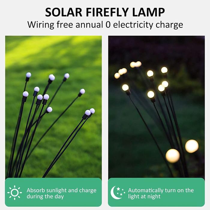 Lampu Hias Taman Tenaga Surya Solar Firefly Lamp 8/10 LED Lampu Dekorasi Bentuk Kunang-Kunang Taman 