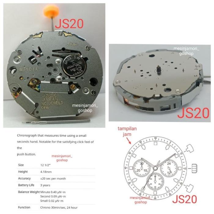 Mesin jam JS15 JS16 JS20 JS 15 JS 16 JS 20 ic JS original japan