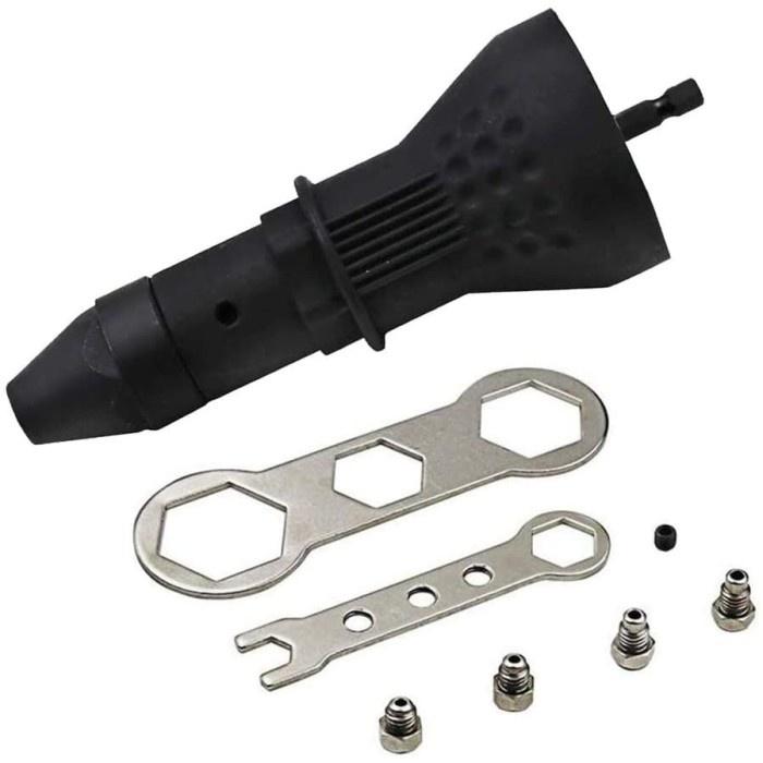 Rivet Gun Adaptor untuk Bor Listrik Cordless Drill AlatTang Rivet Ripet Konverter Adapter