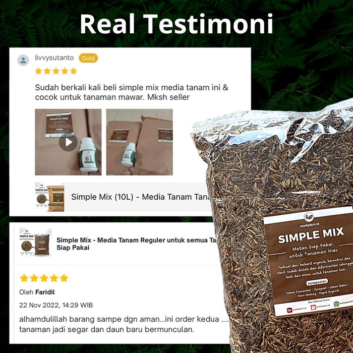 Workplant - Simple Mix Media Tanam Tanaman Hias Fermentasi Siap Pakai untuk Aglonema Monstera Calath