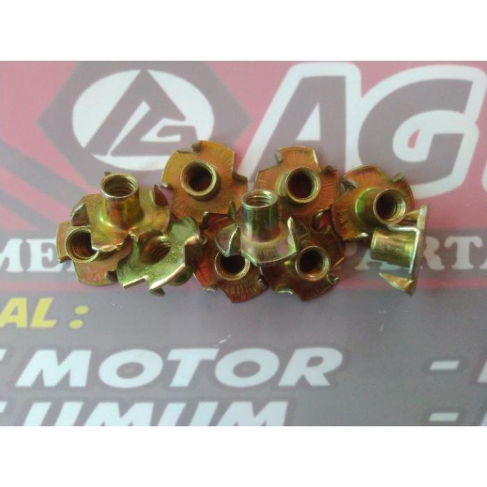 Tee Nut M6 / Mur Cakar M6 (Baut 10) / Mur Tanam Kayu / T Nut / Mur Furniture